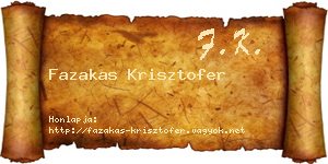 Fazakas Krisztofer névjegykártya